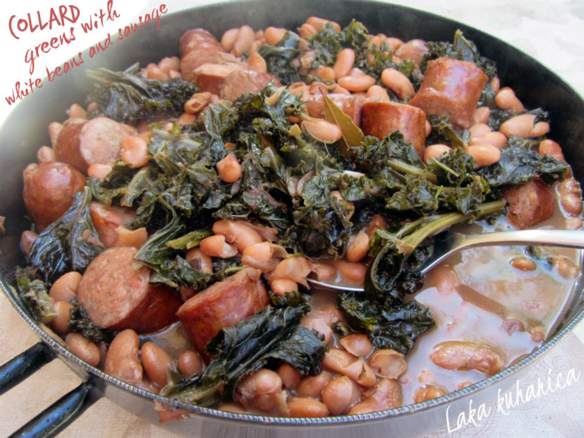 Greens and beans sales with sausage